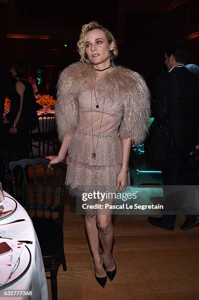 Diane Kruger attends the Sidaction Gala Dinner 2017 - Haute Couture Spring Summer 2017 show as part of Paris Fashion Week on January 26, 2017 in...