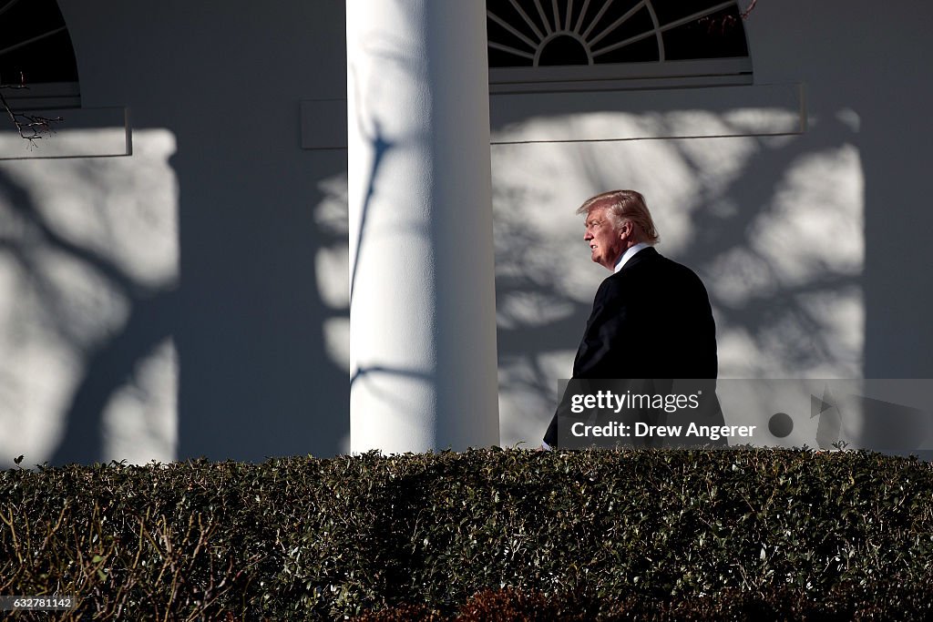 President Trump Returns To The White House
