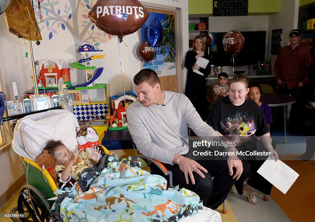 Rob Gronkowski Visits Boston Children's Hospital
