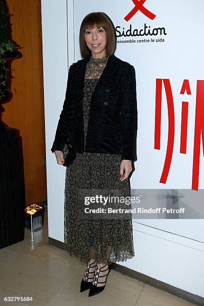 Mathilde Favier attends the Sidaction Gala Dinner 2017 - Haute Couture Spring Summer 2017 show as part of Paris Fashion Week on January 26, 2017 in...