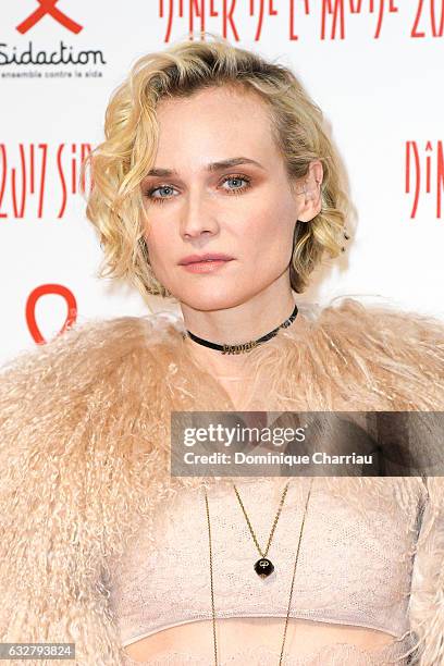 Diane Kruger attends the Sidaction Gala Dinner 2017 as part of Paris Fashion Week on January 26, 2017 in Paris, France.