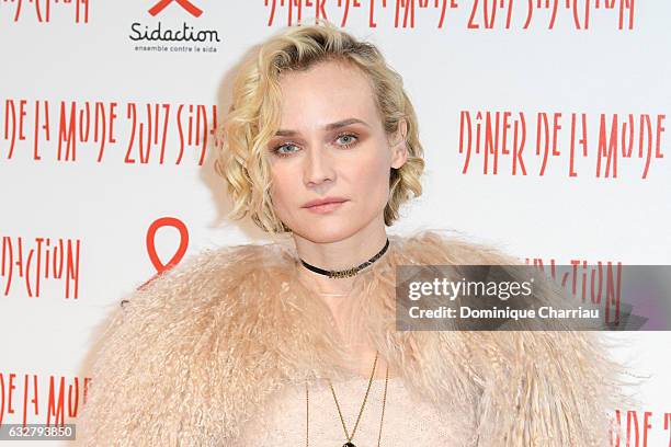 Diane Kruger attends the Sidaction Gala Dinner 2017 as part of Paris Fashion Week on January 26, 2017 in Paris, France.