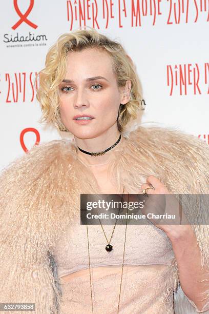 Diane Kruger attends the Sidaction Gala Dinner 2017 as part of Paris Fashion Week on January 26, 2017 in Paris, France.