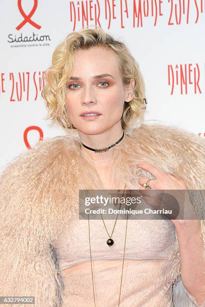 Diane Kruger attends the Sidaction Gala Dinner 2017 as part of Paris Fashion Week on January 26, 2017 in Paris, France.