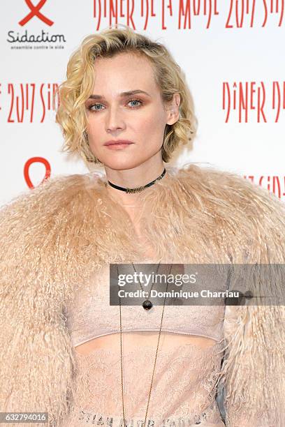 Diane Kruger attends the Sidaction Gala Dinner 2017 as part of Paris Fashion Week on January 26, 2017 in Paris, France.