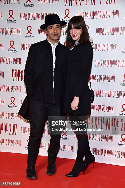 Ariel Wizman and Osnath Assayag attend the Sidaction Gala Dinner 2017 - Haute Couture Spring Summer 2017 show as part of Paris Fashion Week on...