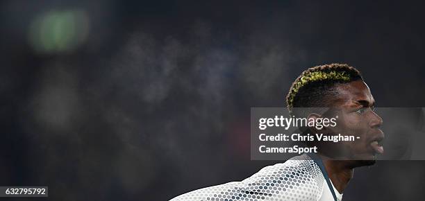 Manchester United's Paul Pogba during the EFL Cup Semi-Final Second Leg match between Hull City v Manchester United at KCOM Stadium on January 26,...