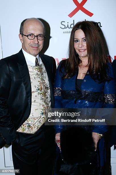 Of Sonia Rykiel, Jean-Marc Loubier with his wife Hedieh attend the Sidaction Gala Dinner 2017 - Haute Couture Spring Summer 2017 show as part of...