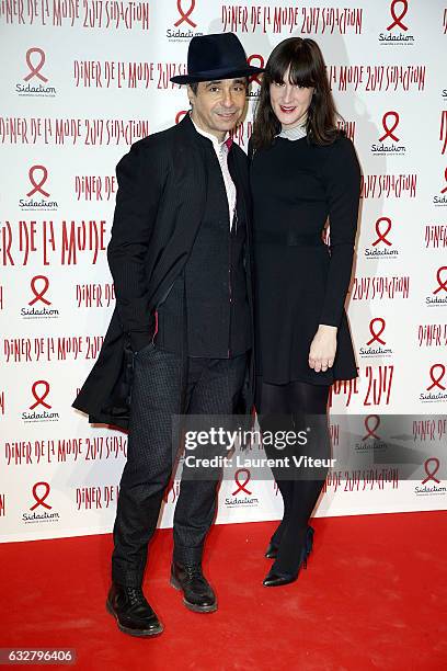 Ariel Wizman and Osnath Assayag attend the Sidaction Gala Dinner 2017 as part of Paris Fashion Week on January 26, 2017 in Paris, France.