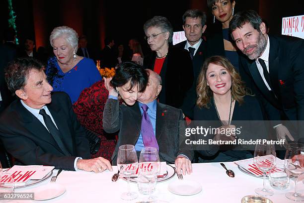 Jack Lang, Line Renaud, Monique Lang, Pierre Berge, Francoise Barre-Sinoussi, professor Yves Levy, Daniela Lumbroso, Sonia Rolland and Jalil Lespert...