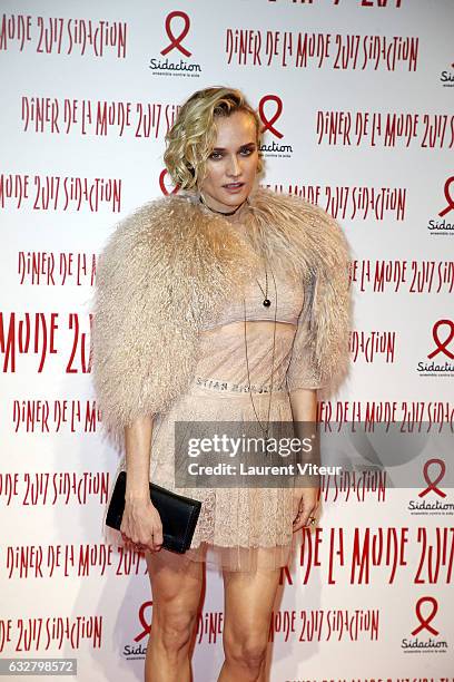 Diane Kruger attends the Sidaction Gala Dinner 2017 as part of Paris Fashion Week on January 26, 2017 in Paris, France.