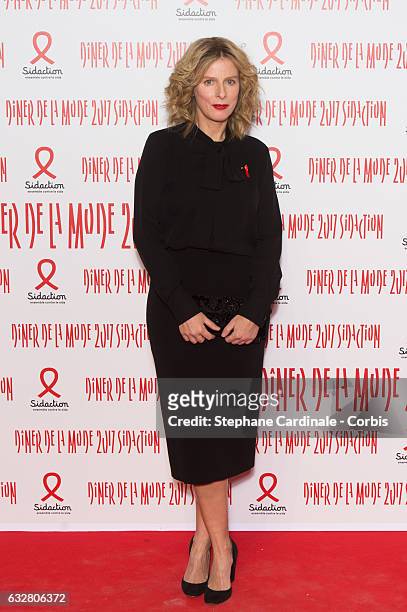 Karine Viard attends the Sidaction Gala Dinner 2017 as part of Paris Fashion Weekn January 26, 2017 in Paris, France.