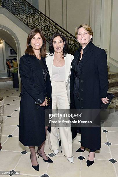 Patti Gilbert, Tracey Gluck and Shannon Millard attend PSLA partners with Carolina Herrera for Winter Gala on January 26, 2017 in Beverly Hills,...