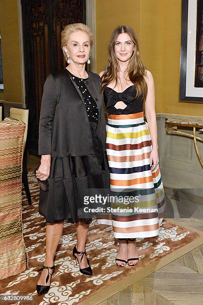 Carolina Herrera and Rochelle Gores Fredston attend PSLA partners with Carolina Herrera for Winter Gala on January 26, 2017 in Beverly Hills,...