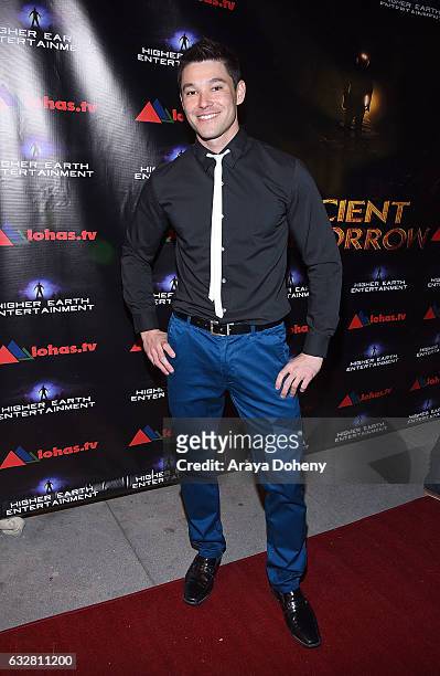 Yosh attends the "Ancient Tomorrow" movie premiere at Ahrya Fine Arts Movie Theater on January 26, 2017 in Beverly Hills, California.