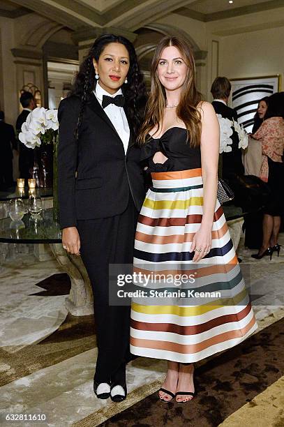 Gelila Puck and Rochelle Gores Fredston attend PSLA partners with Carolina Herrera for Winter Gala on January 26, 2017 in Beverly Hills, California.