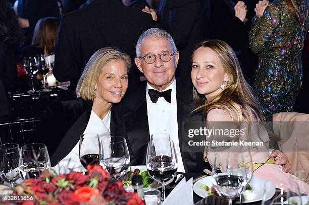 Ellen Meyer, Ron Meyer and Jennifer Meyer attend PSLA partners with Carolina Herrera for Winter Gala on January 26, 2017 in Beverly Hills, California.