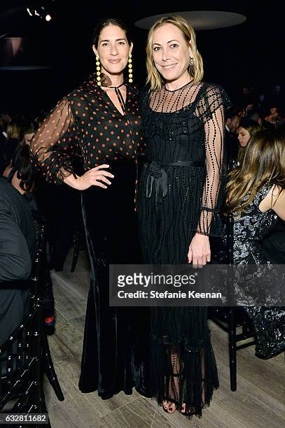 Rebecca de Ravenel and Angelique Soave attend PSLA partners with Carolina Herrera for Winter Gala on January 26, 2017 in Beverly Hills, California.
