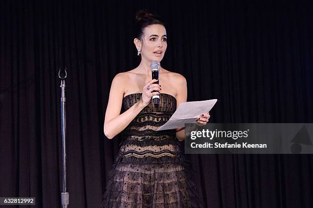 Camilla Belle attends PSLA partners with Carolina Herrera for Winter Gala on January 26, 2017 in Beverly Hills, California.