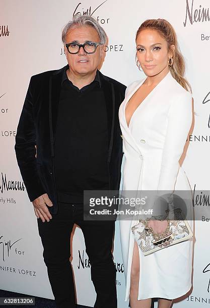 Giuseppe Zanotti and Jennifer Lopez arrive at Jennifer Lopez And Giuseppe Zanotti Celebrate Their New Shoe Collaboration at Neiman Marcus on January...