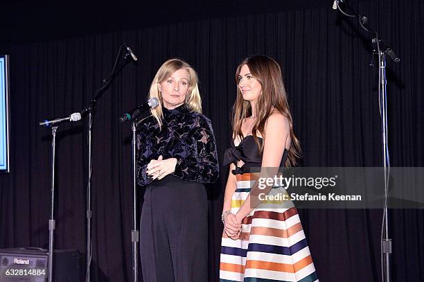 Holly Gores and Rochelle Gores Fredston attend PSLA partners with Carolina Herrera for Winter Gala on January 26, 2017 in Beverly Hills, California.