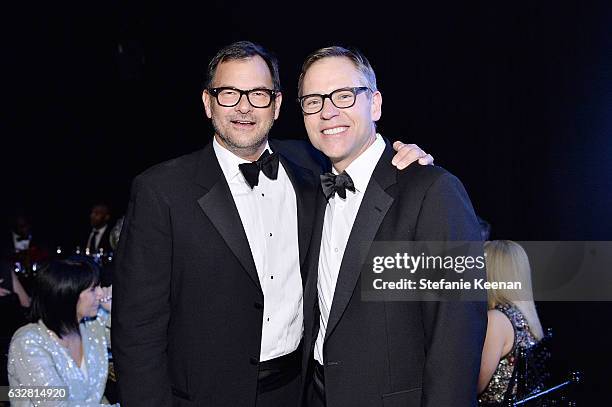 Philip Mercado and Todd Quinn attend PSLA partners with Carolina Herrera for Winter Gala on January 26, 2017 in Beverly Hills, California.