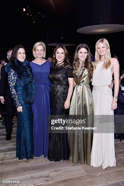 Bridget Gless Keller; Stephanie Shafran; Carla Du Manoir, Arinna Du Manoir and Alexandra Murray attend PSLA partners with Carolina Herrera for Winter...