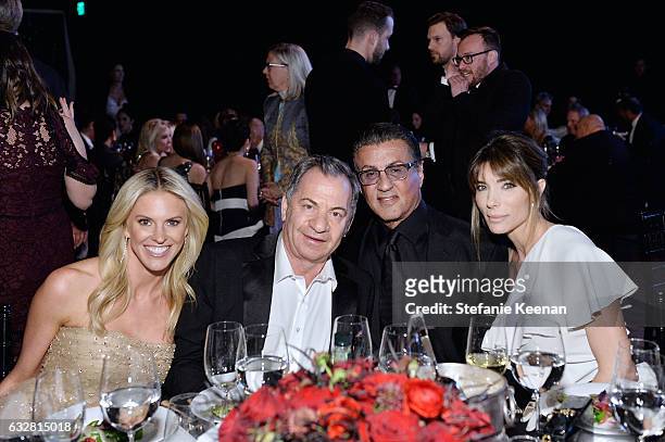 Kelly Gores, Alex Gores, Jennifer Flavin and Sylvester Stallone attend PSLA partners with Carolina Herrera for Winter Gala on January 26, 2017 in...