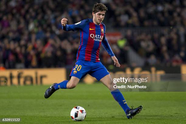 Sergi Roberto during the king's cup match between FC Barcelona and Real Sociedad in Barcelona, on January 26, 2017.