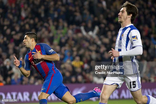 Luis Suarez during the king's cup match between FC Barcelona and Real Sociedad in Barcelona, on January 26, 2017.
