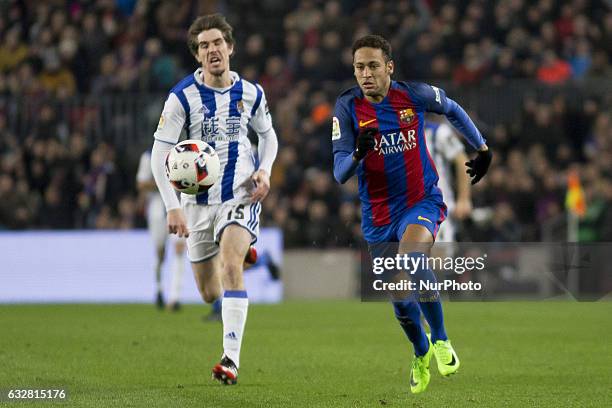 Neymar Jr during the king's cup match between FC Barcelona and Real Sociedad in Barcelona, on January 26, 2017.