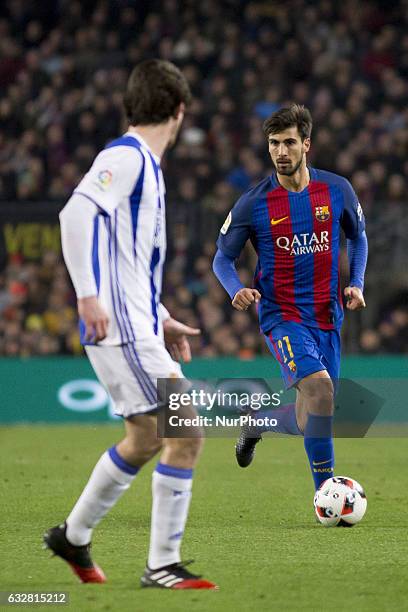 Andre Gomes during the king's cup match between FC Barcelona and Real Sociedad in Barcelona, on January 26, 2017.