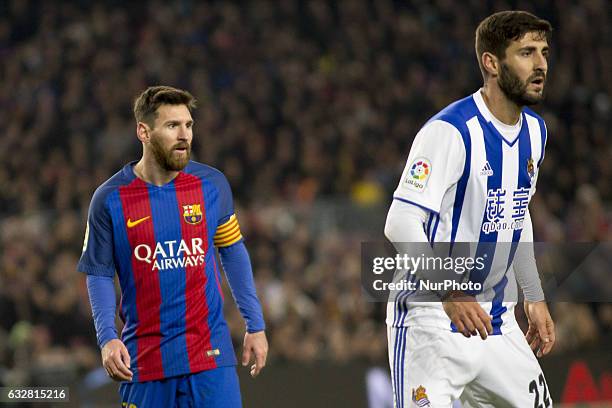 Leo Messi during the king's cup match between FC Barcelona and Real Sociedad in Barcelona, on January 26, 2017.