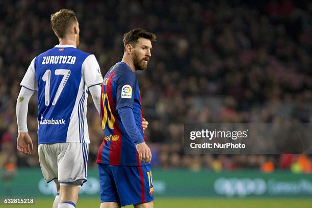 Leo Messi during the king's cup match between FC Barcelona and Real Sociedad in Barcelona, on January 26, 2017.