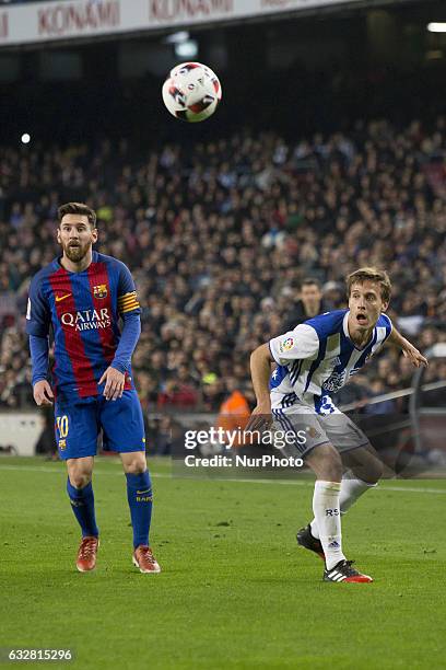 Leo Messi during the king's cup match between FC Barcelona and Real Sociedad in Barcelona, on January 26, 2017.