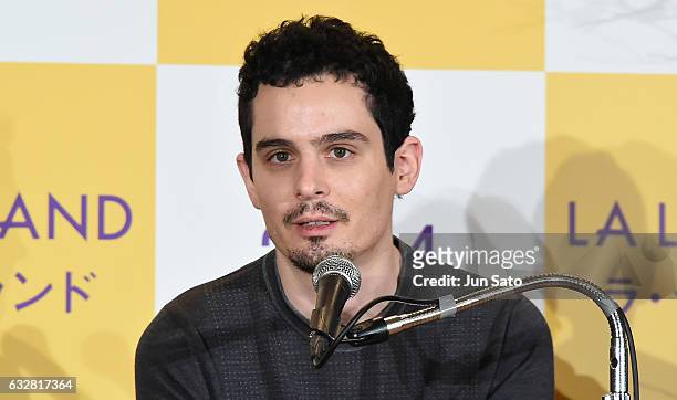 Director Damien Chazelle attends the press conference for the Japan premiere of 'La La Land' at The Ritz-Carlton on January 27, 2017 in Tokyo, Japan.