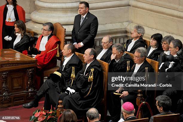 Lawyers attend the ceremony of Opening Of The Judicial Year 2017 on January 26, 2017 in Rome, Italy.