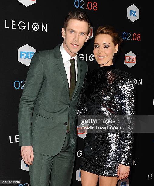 Actor Dan Stevens and actress Aubrey Plaza attend the premiere of "Legion" at Pacific Design Center on January 26, 2017 in West Hollywood, California.