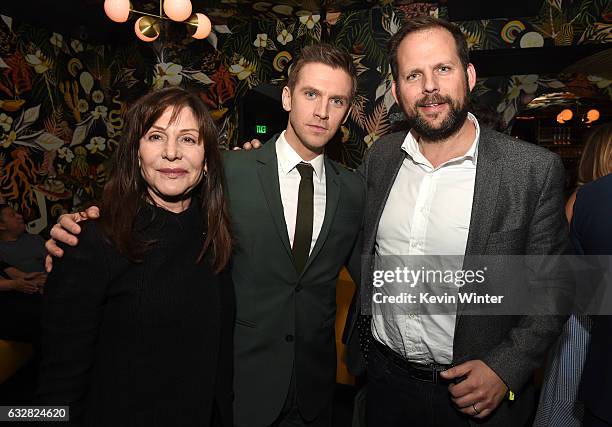 Executive producer Lauren Shuler Donner, actor Dan Stevens and Nick Grad, President, Original Programming, FX Networks pose at the after party for...