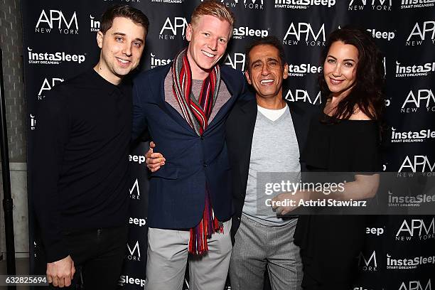 Eric Granwehr, Jack Scanlan, Nathaniel Aryeh and owner of APM Models, Penny Basch attend APM Models 20th Anniversary Presented By InstaSleep Mint...