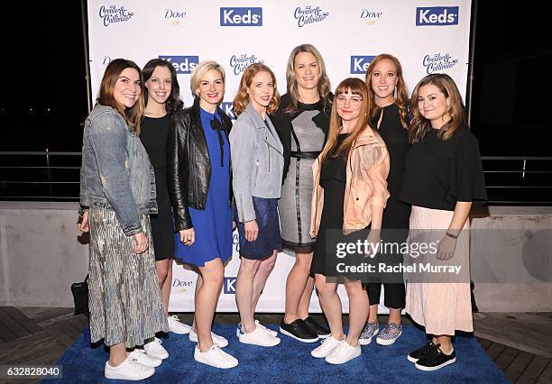 Keds team members Jody Kindred, Lindsey Binette, Meredith Willson, Keds President Gillian Meek, Holly Curtis, Ashley Chambers, and Alex Green attend...