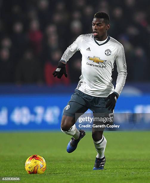 Paul Pogba of Manchester United during the EFL Cup Semi-Final Second Leg between Hull City and Manchester United at KCOM Stadium on January 26, 2017...