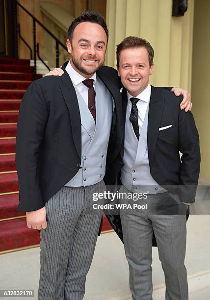 Presenters Ant and Dec arrive at Buckingham Palace, where the pair will be awarded OBEs by the Prince of Wales at an Investiture ceremony on January...