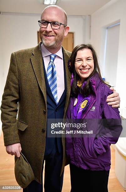 Leader, Paul Nuttall and Copeland candidate, Fiona Mills Open Their Campaign Office In Copeland on January 27, 2017 in Whitehaven, England. The UKIP...