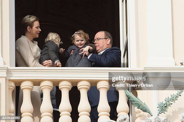 Princess Charlene of Monaco and Prince Albert II of Monaco attend the Ceremony of the Sainte-Devote, the patron saint of the Principality of Monaco...