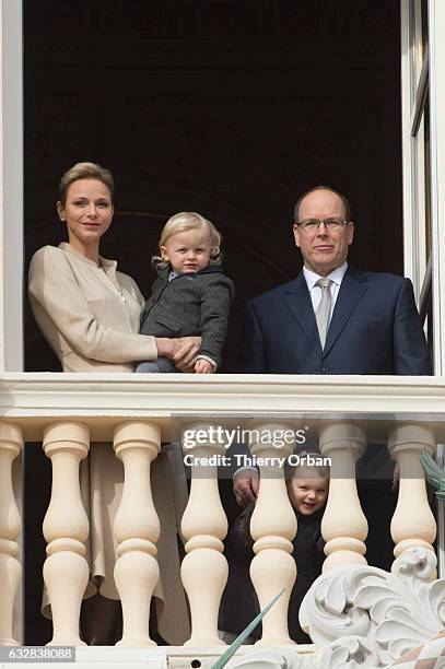 Princess Charlene of Monaco and Prince Albert II of Monaco attend the Ceremony of the Sainte-Devote, the patron saint of the Principality of Monaco...