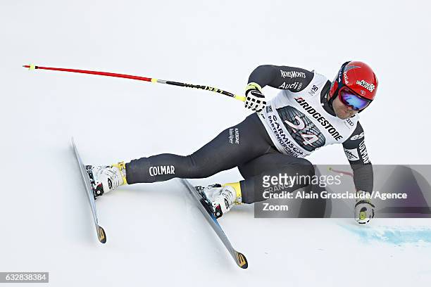 David Poisson of France competes during the Audi FIS Alpine Ski World Cup Men's Downhill on January 27, 2017 in Garmisch-Partenkirchen, Germany