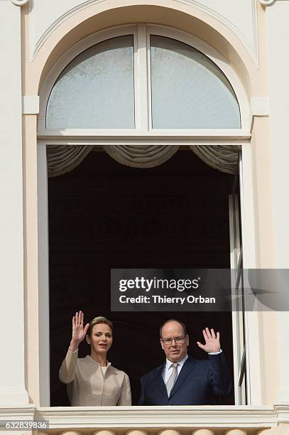 Princess Charlene of Monaco and Prince Albert II of Monaco attend the Ceremony of the Sainte-Devote, the patron saint of the Principality of Monaco...