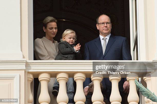 Princess Charlene of Monaco and Prince Albert II of Monaco attend the Ceremony of the Sainte-Devote, the patron saint of the Principality of Monaco...