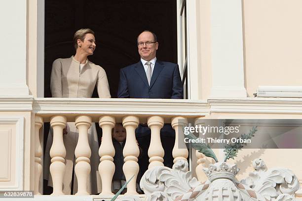 Princess Charlene of Monaco and Prince Albert II of Monaco attend the Ceremony of the Sainte-Devote, the patron saint of the Principality of Monaco...